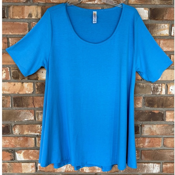 LuLaRoe Simply Comfortable Women’s Blue Tunic Tee Short Sleeve Shirt Size Large - Picture 1 of 5